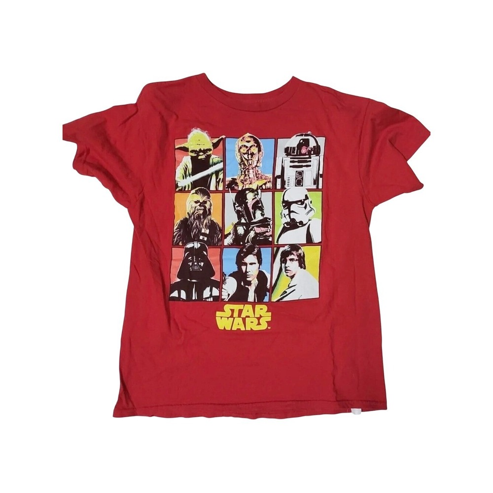 Star Wars Boys Red Movie Character‎ Graphic Print Short Sleeve Cotton Tee Large